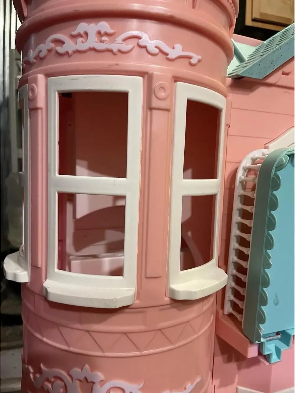 Vintage 1995 Barbie Victorian Dream House Pink Blue! Retro